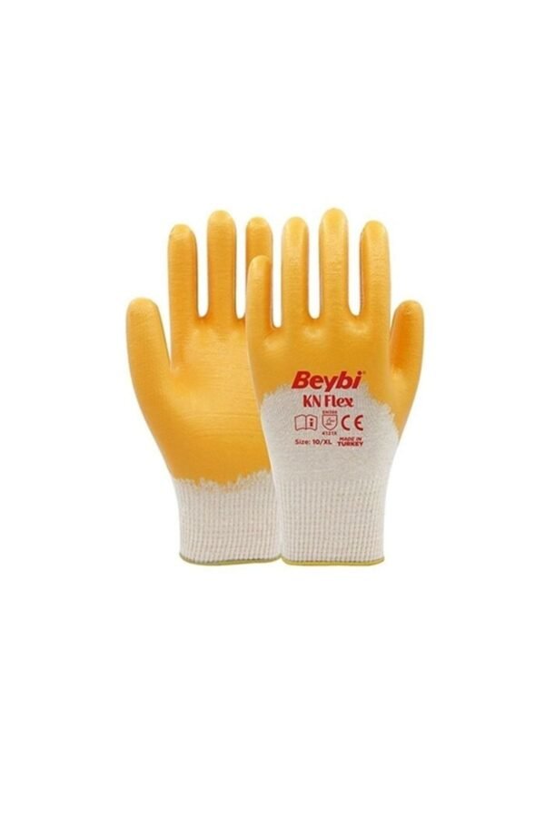 Beybi Kn2 Flex Sarı Beyaz Nitril Eldiven No:10